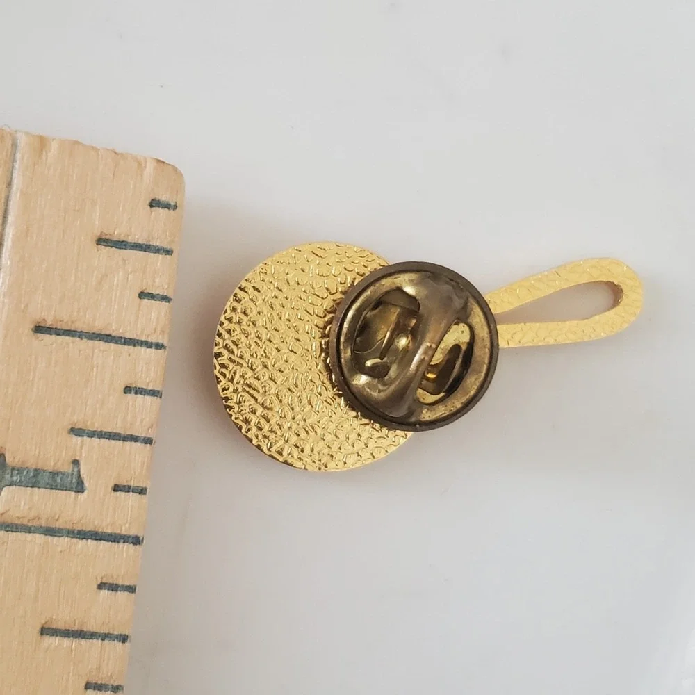 Lot of 3 Gold Tone Bell & Pan Lapel Pins Brooches Collectible Jewelry